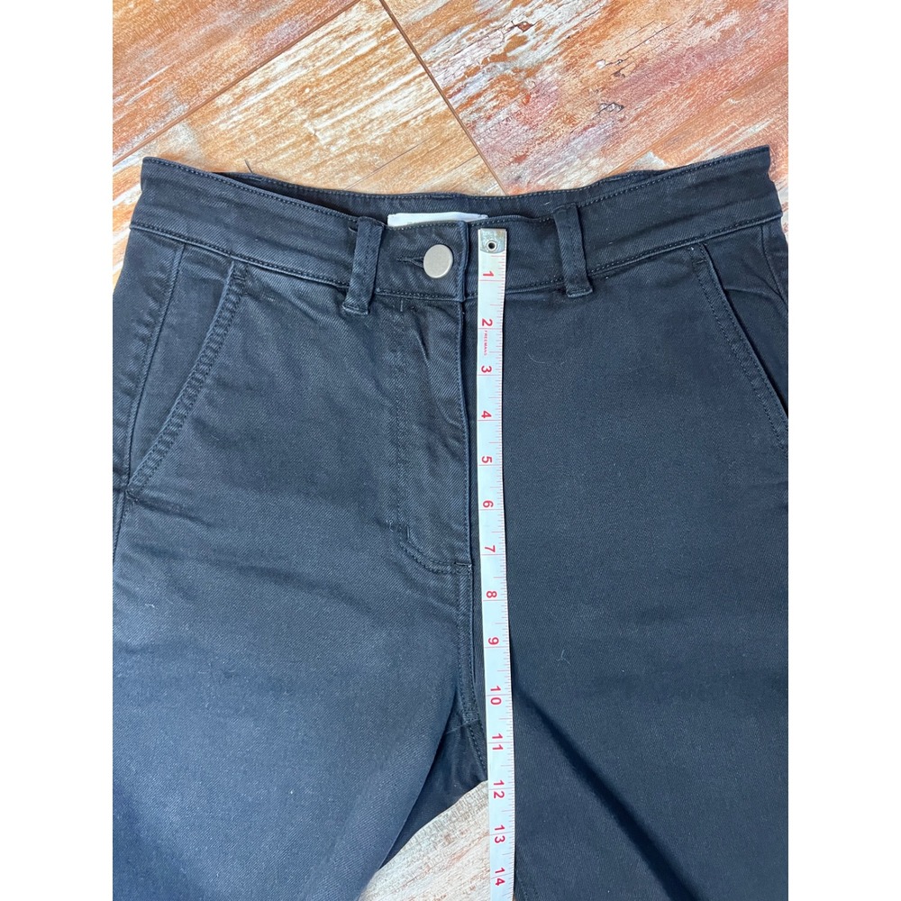 Everlane Black Wide Leg Crop Pants Women's Sz 8 High Rise Stretch Utility Casual - Picture 7 of 9
